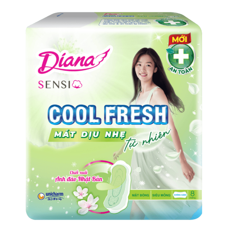 Diana SENSI Cool Fresh M&aacute;t Dịu si&ecirc;u mỏng kh&ocirc;ng c&aacute;nh